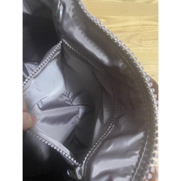 Dagne Dover Neoprene Medium Size Carryall Mauve Dune Top Zip Tote Crossbody - Picture 10 of 11